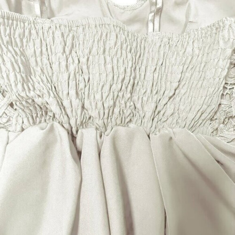 Bohemian Lace Sleeveless Stretch Top White V-Neck NEW Plus Sz 4X - Picture 2 of 2